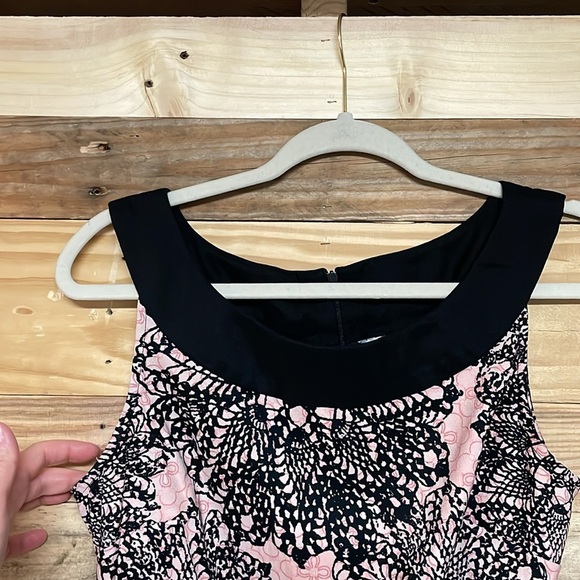 Connected Apparel size 10 Black and Pink Sheath Midi Sleeveless Stretchy Dress - Picture 4 of 8